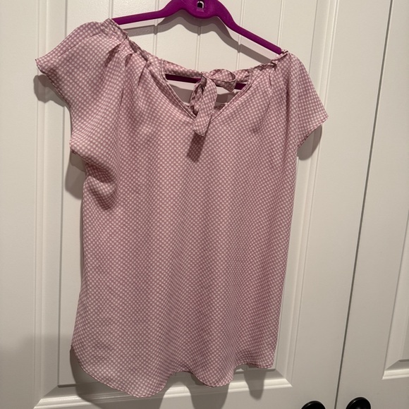 LC Lauren Conrad Light Pink Checkered Blouse - Picture 5 of 10